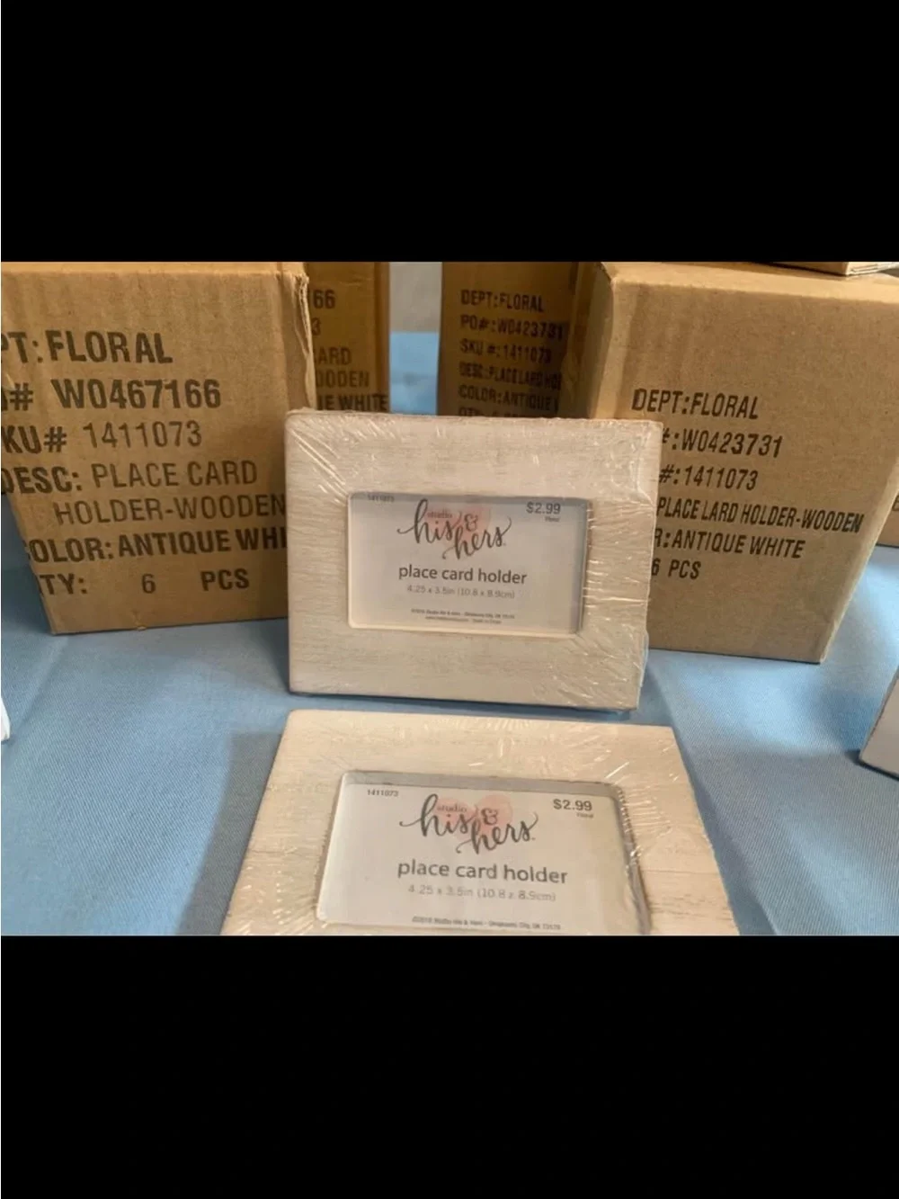White Wooden Place Card Holders